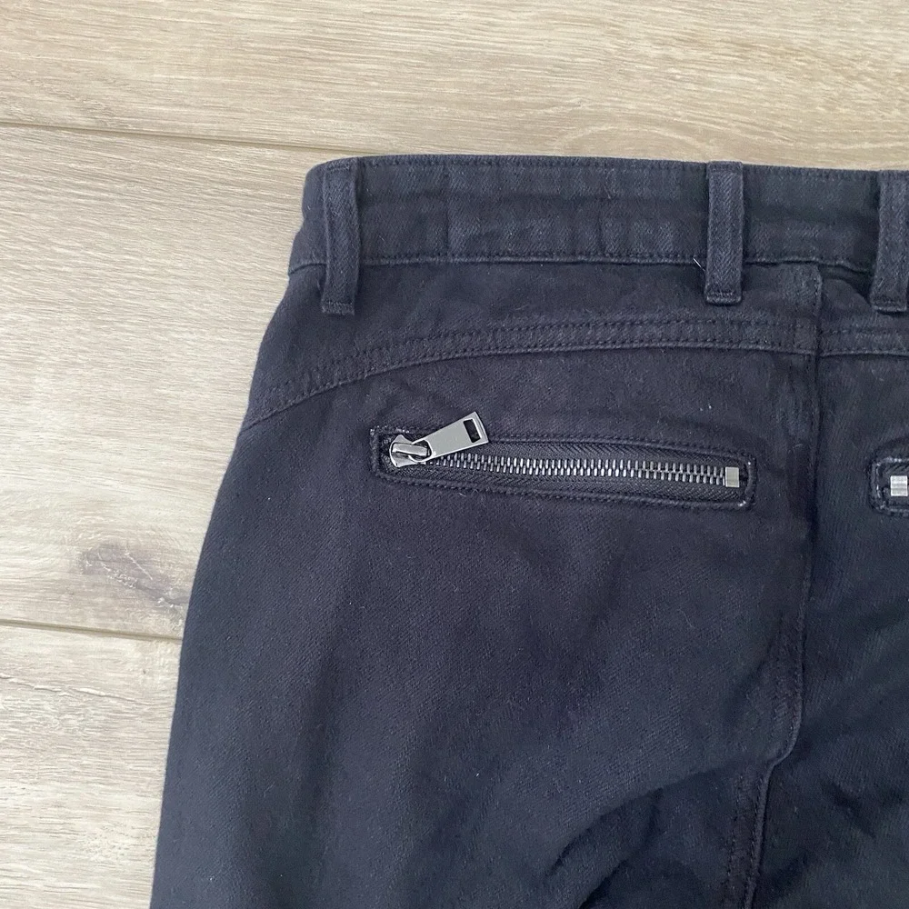 Vince Sz 25 Black Cargo Skinny Jeans Denim Zip Cotton Elastane Women Pockets USA